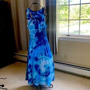 Gap racerback cutout tie dyed midi dress